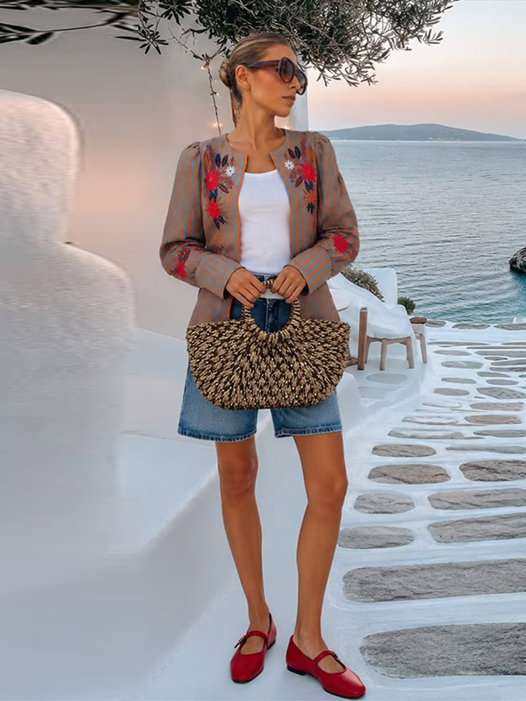 Giacca Ricamata a Righe con Fi - Winter Clothing For Woman recensione e prezzo